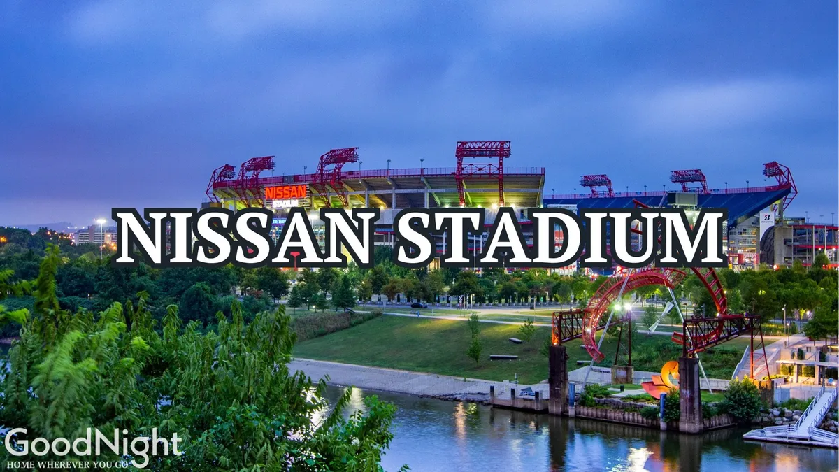 Featuring Nissan Stadium set against the riverfront park and the glimmering Nashville skyline, this image conveys the dynamic atmosphere of game days, city festivals, and community events along the river.